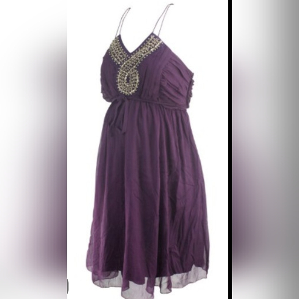 MOTHERHOOD Maternity Embellished Halter Special Occasion Dress M